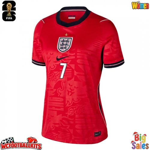 England Bukayo Saka #7 Replica Away Stadium Shirt for Women World Cup 2026 Short Sleeve